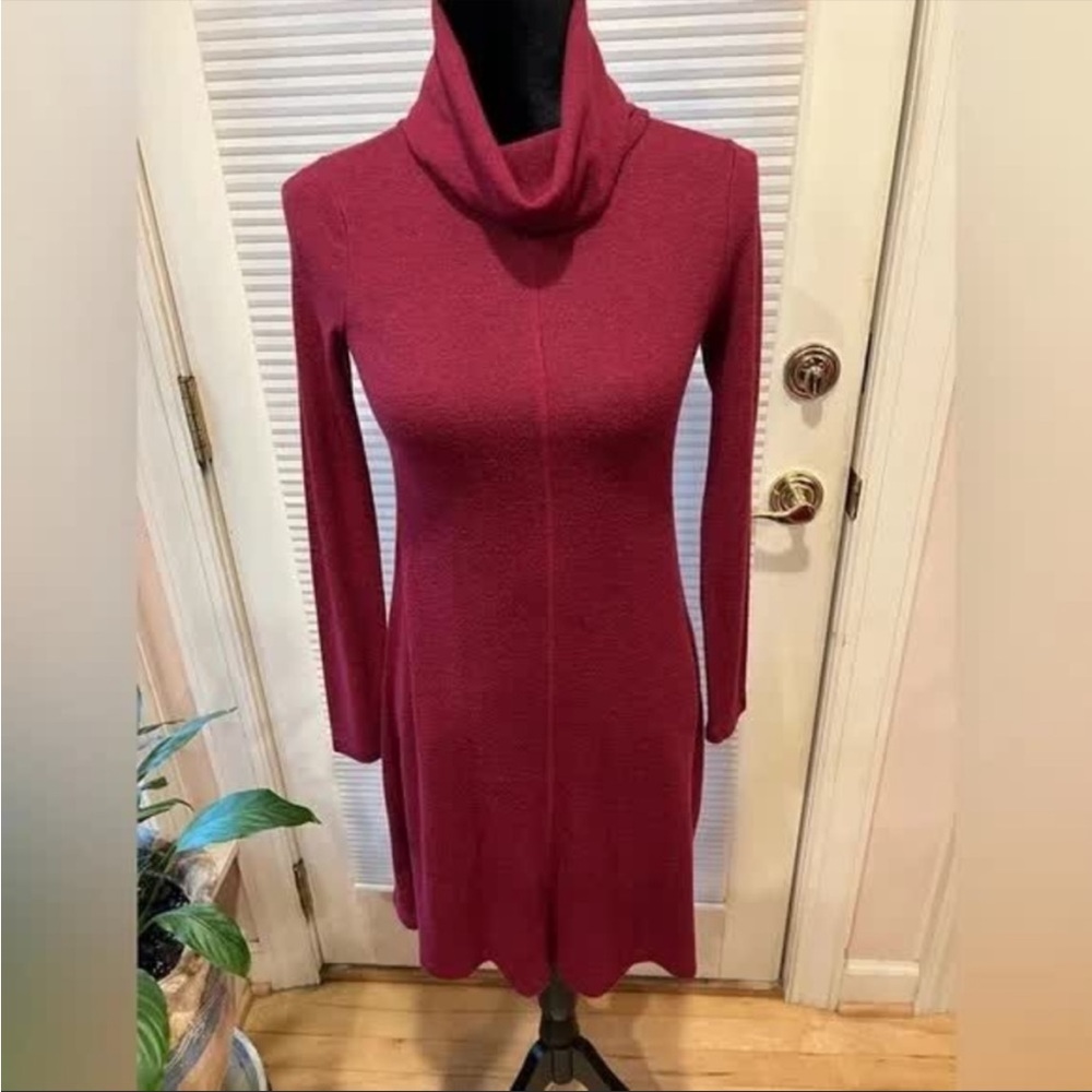 Purple Long Sleeve Cowl Neck Dress by Maggy London